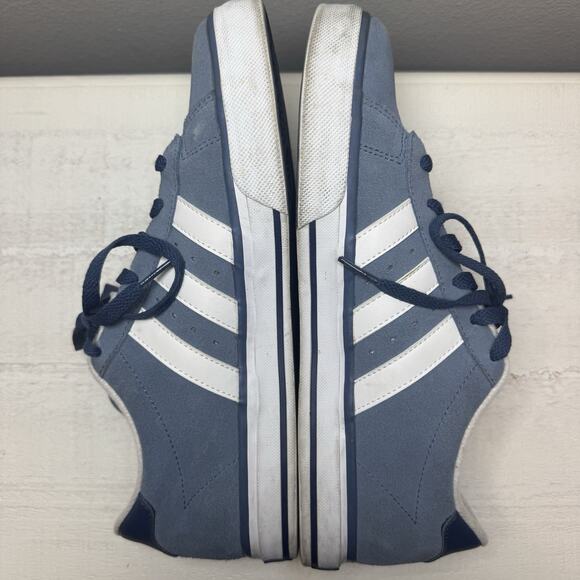 Adidas Neo Cloudfoam Mens Casual Sneakers Size 9.5 Blue Low Top Canvas - Picture 9 of 11